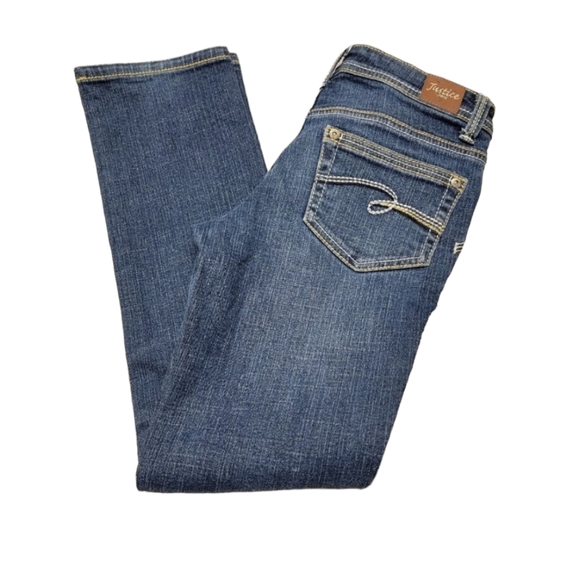 Justice Girls Jeans -‎ Size 8 - Snap Button - Picture 1 of 8